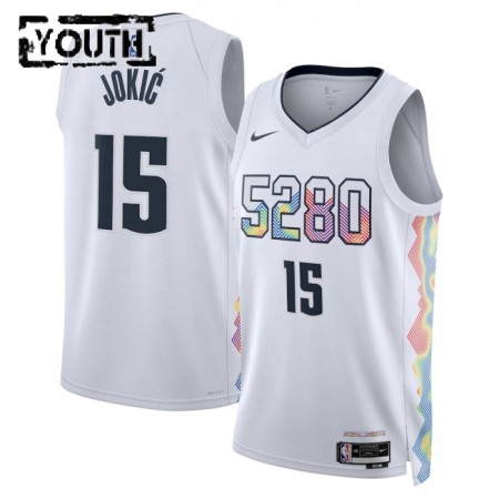 Dres Denver Nuggets Nikola Jokic Nike 2024-25 City Edition Bijela Swingman - Dječji